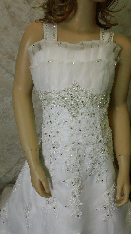 Pleated bodice flower girl dress